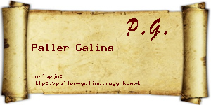 Paller Galina névjegykártya